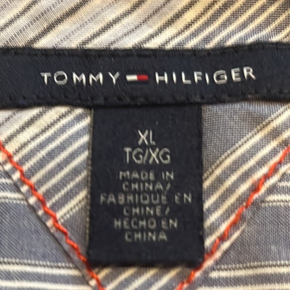 Tommy Hilfiger Women's Blue/Periwinkle Striped Long Sleeve Button-Up Shirt XL - Picture 11 of 12